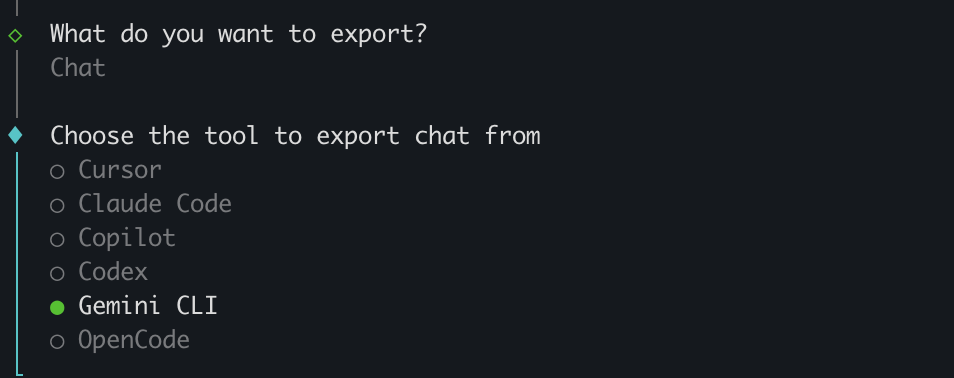 Select Gemini CLI as the source