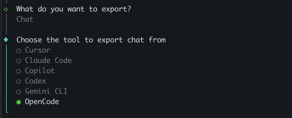 Select OpenCode as the source